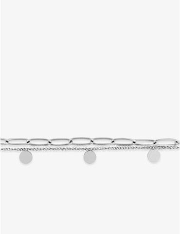 Bracelet deux rangs en acier