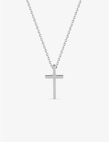 Collier croix acier