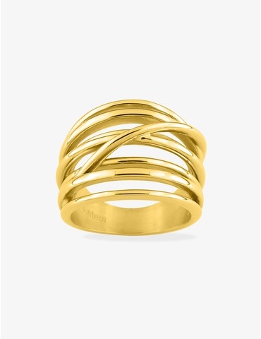 Bague en acier doré