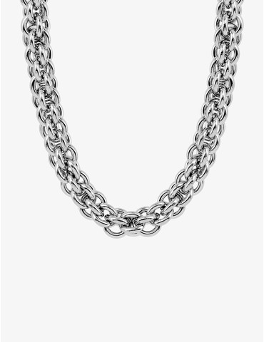 Collier acier maille fantaisie