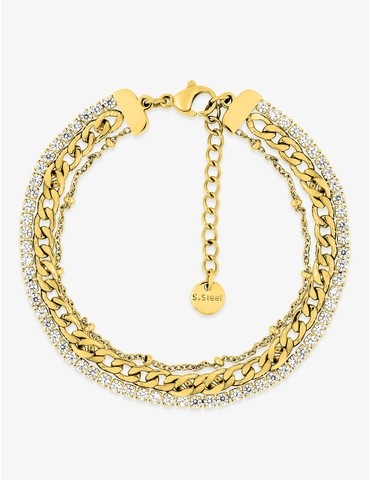 Bracelet acier doré et...
