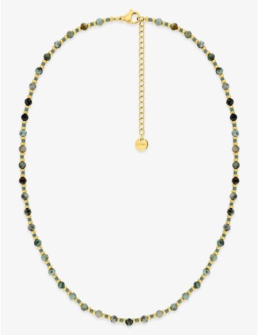Collier en acier doré,...