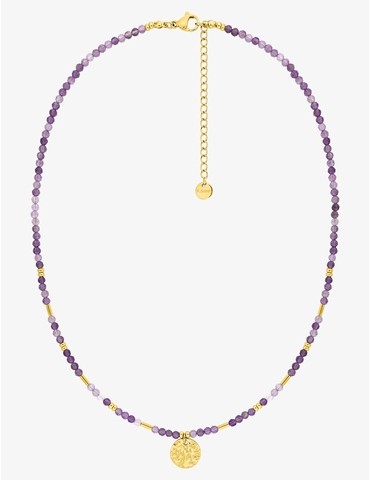 Collier en acier doré,...
