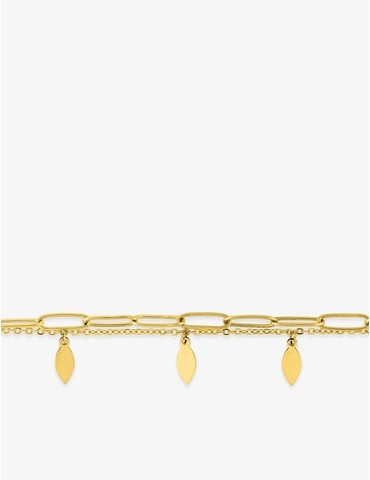 Bracelet acier doré double...