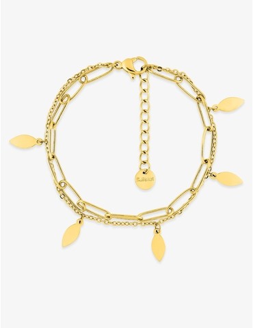 Bracelet acier doré double...