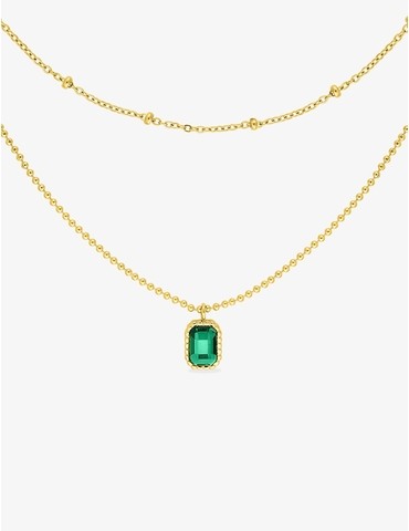 Collier acier doré doubles...