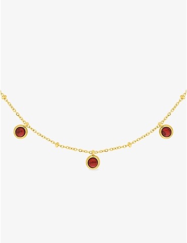 Collier acier doré et 5...