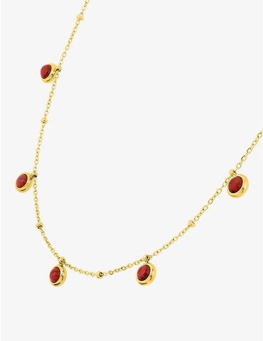 Collier acier doré et 5...
