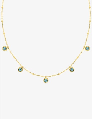 Collier acier doré, boules...