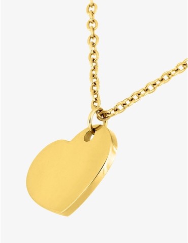 Collier cœur en acier doré