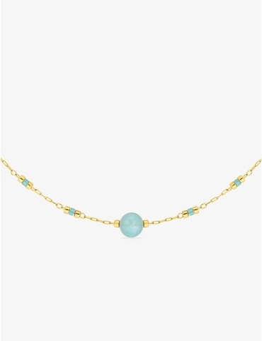 Collier acier doré avec...