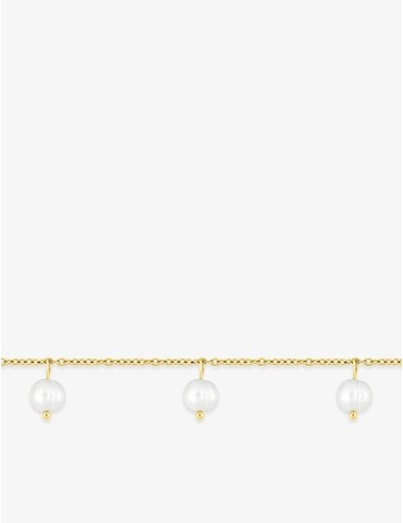 Bracelet acier doré et perles
