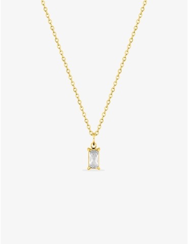 Collier acier doré et oxyde...
