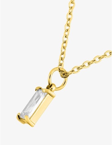 Collier acier doré et oxyde...