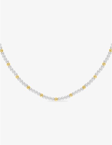 Collier en acier doré et...