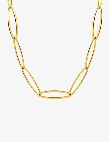 Collier acier doré grosse...