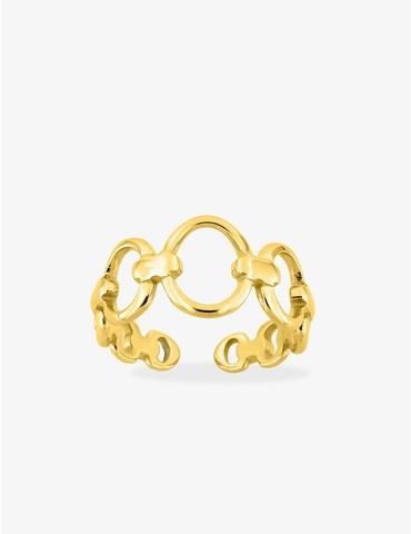 Bague acier jaune anneaux...