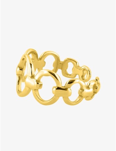 Bague acier jaune anneaux...
