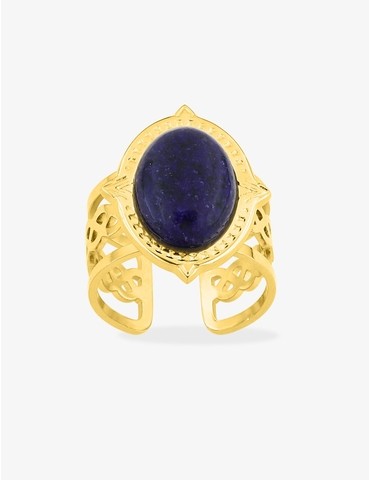 Bague acier doré fantaisie...