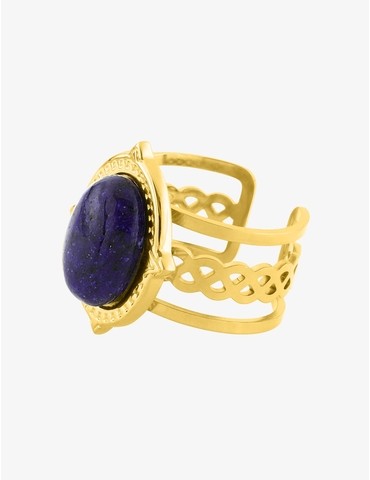 Bague acier doré fantaisie...