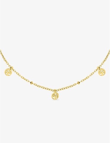 Collier en acier doré,...
