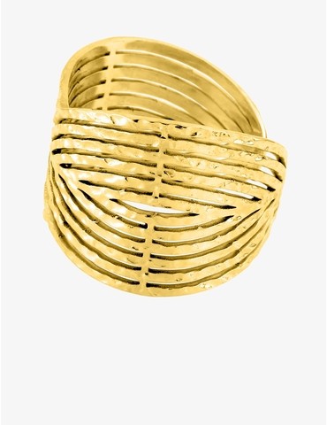 Bague ajustable en acier doré