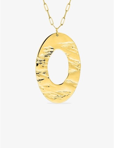 Collier sautoir acier doré