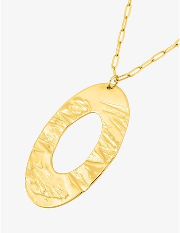 Collier sautoir acier doré