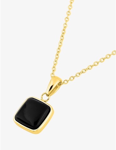 Collier acier doré avec...