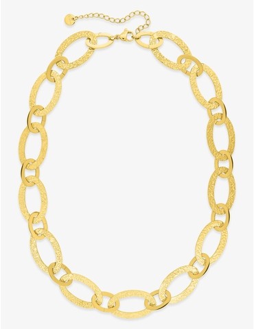 Collier acier doré grosse...