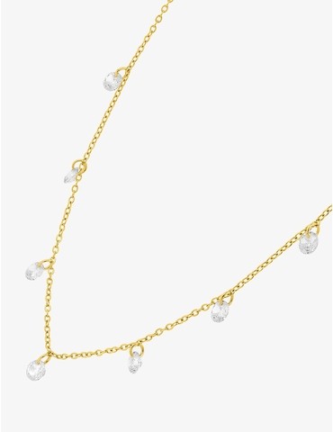 Collier acier doré avec...