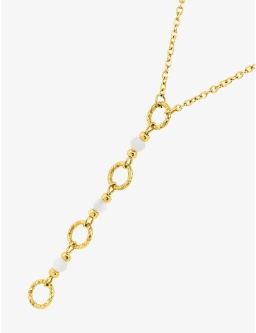 Collier acier doré avec...