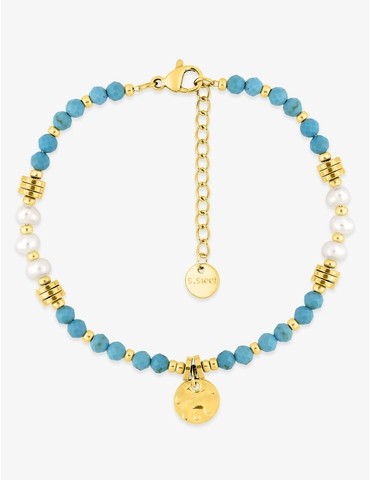 Bracelet acier doré avec...