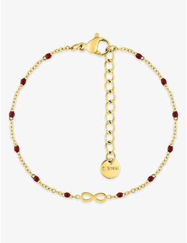 Bracelet acier doré signe...