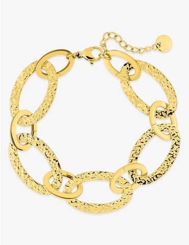 Bracelet acier doré ovales...