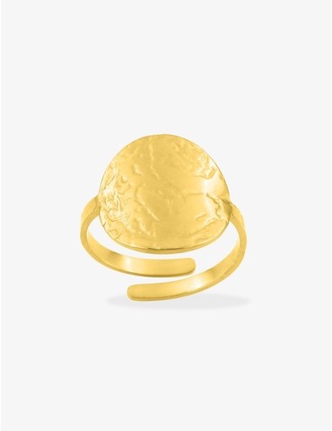Bague ajustable acier dorée...