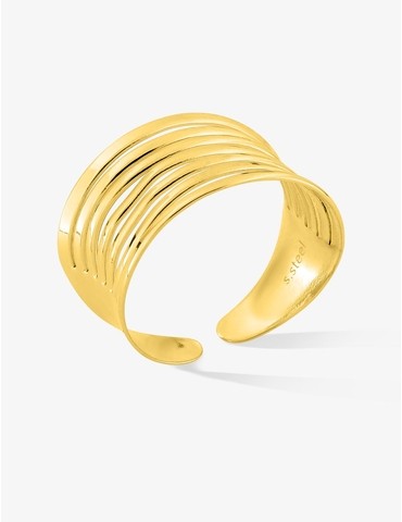 Bague ajustable acier doré...