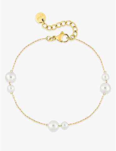 Bracelet acier doré et...