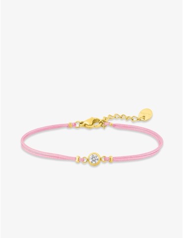 Bracelet corde rose, acier...