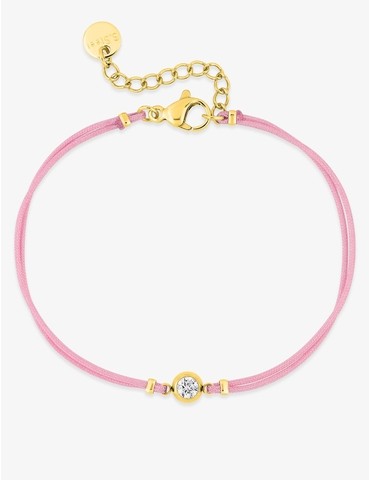 Bracelet corde rose, acier...