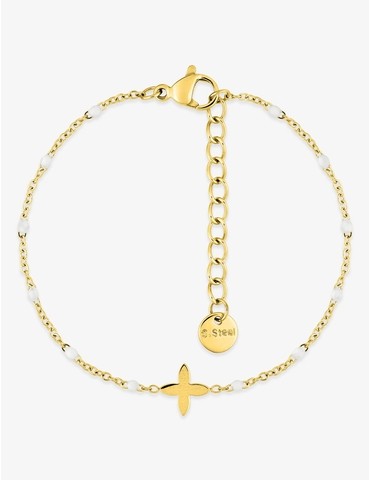 Bracelet acier doré et...