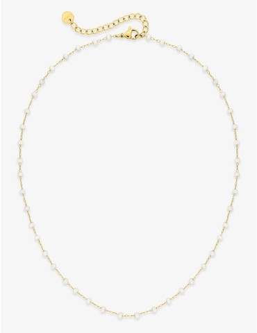 Collier en acier doré et...