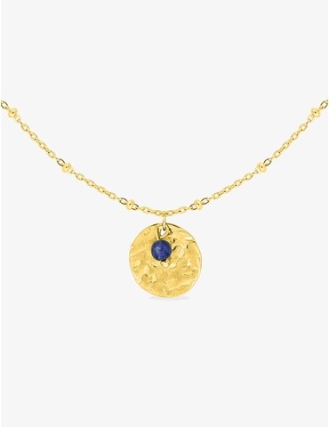 Collier acier doré avec...