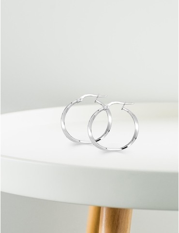 Boucles D'Oreilles Créoles 20mm - Or Jaune Flash Sur Argent Sterling 925 - Silverspeck