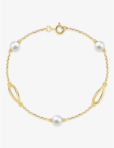Bracelet plaqué or perles...