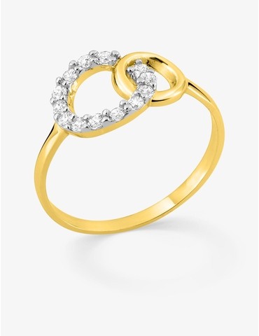 Bague deux cercles plaqué...