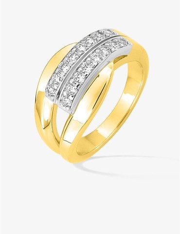 Bague fantaisie plaqué or,...