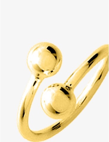 Bague boules 5 mm plaqué or