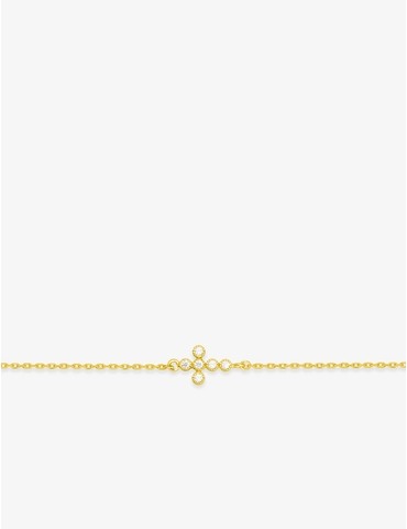 Bracelet croix plaqué or