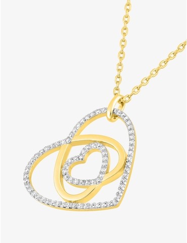 Collier trois cœurs plaqué or